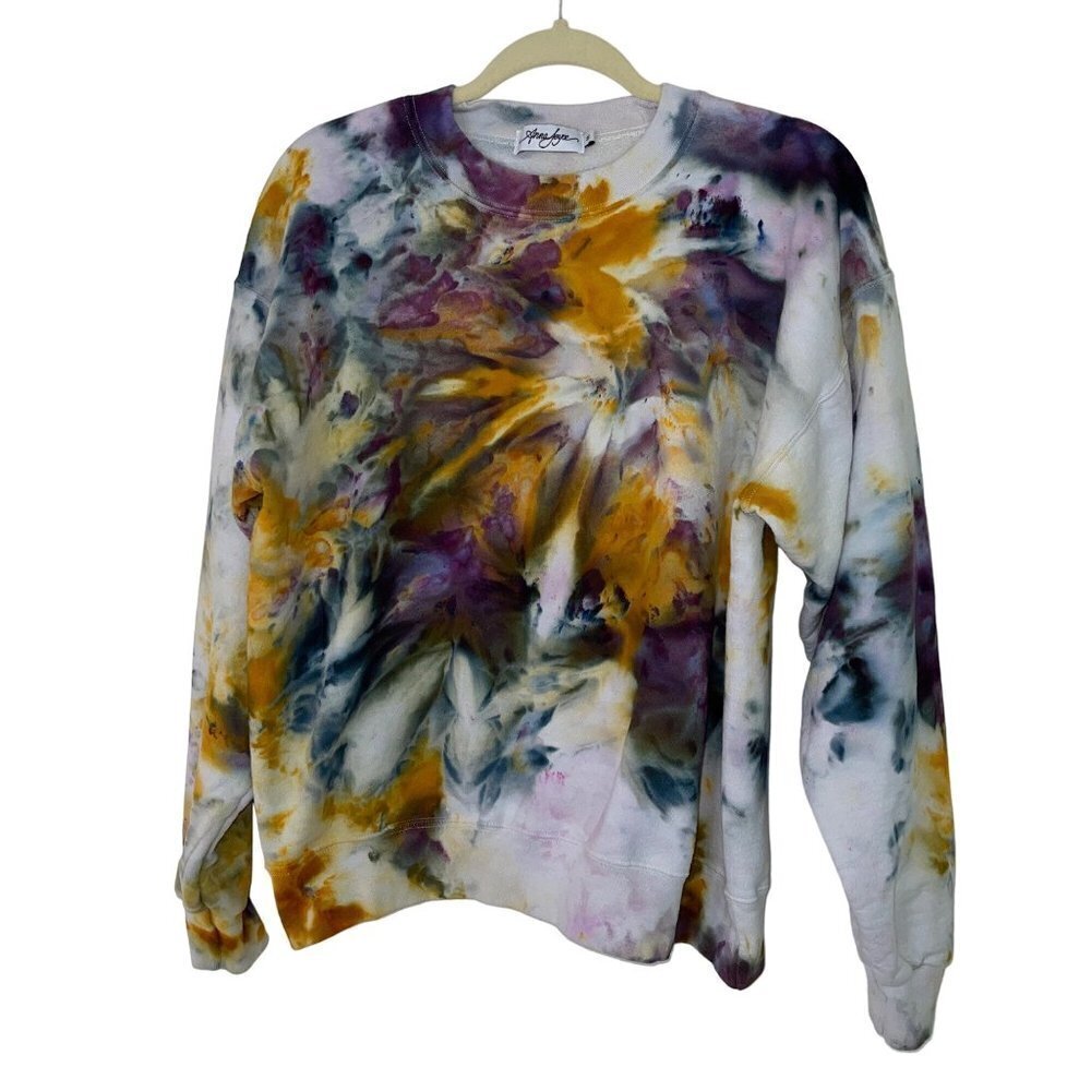 Anna Joyce Womens Sweatshirt Size Medium Hand Dyed Pure Cotton Handmade Portland - Picture 7 of 8